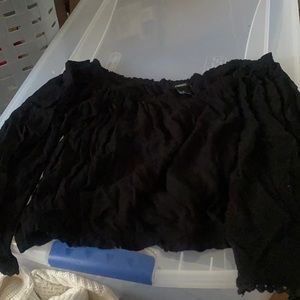 off the shoulder, black, forever 21 top